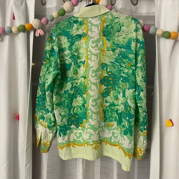 Vintage ESCADA 100% silk shirt size 38 EU or 10 US opulent design - Picture 4 of 10